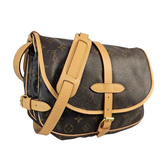 LOUIS VUITTON Saumur 30 Crossbody Shoulder Bag Monogram Leather LV Unisex EUC - Picture 4 of 16